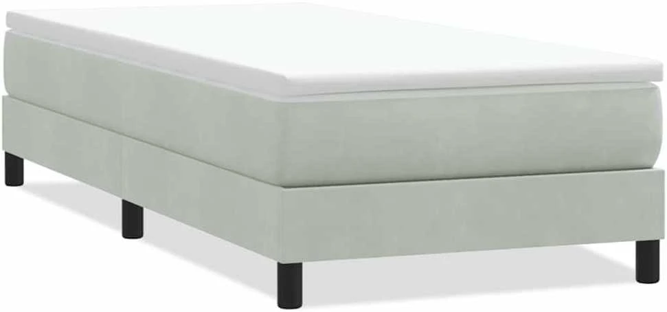 Box Spring Lova be čiužinio Šviesiai pilka 80x210 cm aksomas