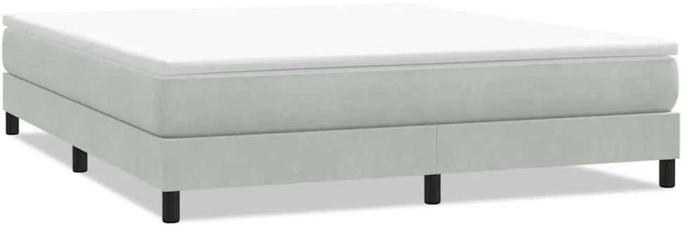 Box Spring Lova be čiužinio Šviesiai pilka 180x220 cm aksomas