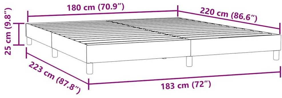 Box Spring Lova be čiužinio Šviesiai pilka 180x220 cm aksomas