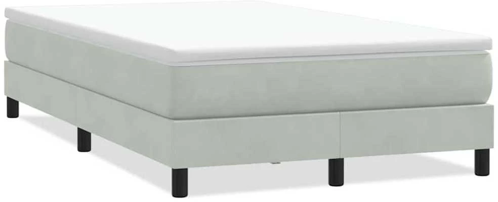 Box Spring Lova be čiužinio Šviesiai pilka 120x210 cm aksomas