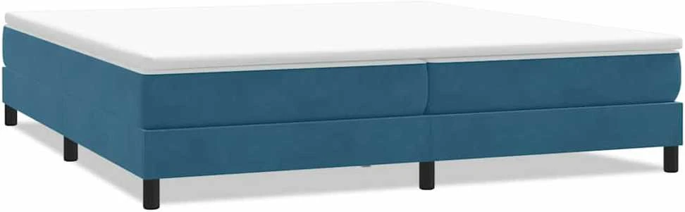 Box Spring Lova be čiužinio Tamsiai mėlyna 200x220 cm aksomas