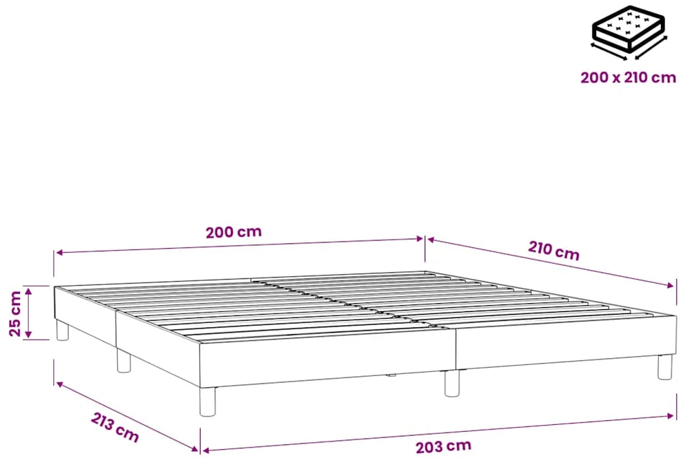 Box Spring Lova be čiužinio Tamsiai mėlyna 200x210 cm aksomas