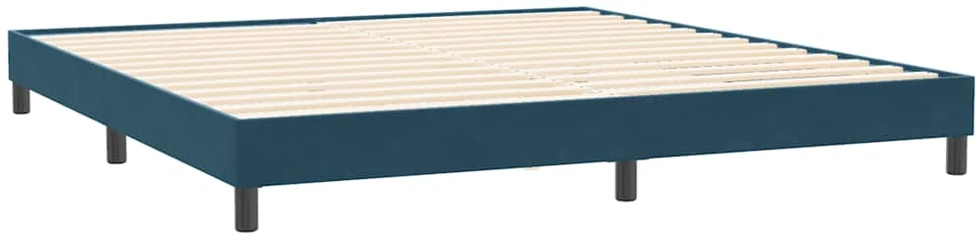 Box Spring Lova be čiužinio Tamsiai mėlyna 200x220 cm aksomas