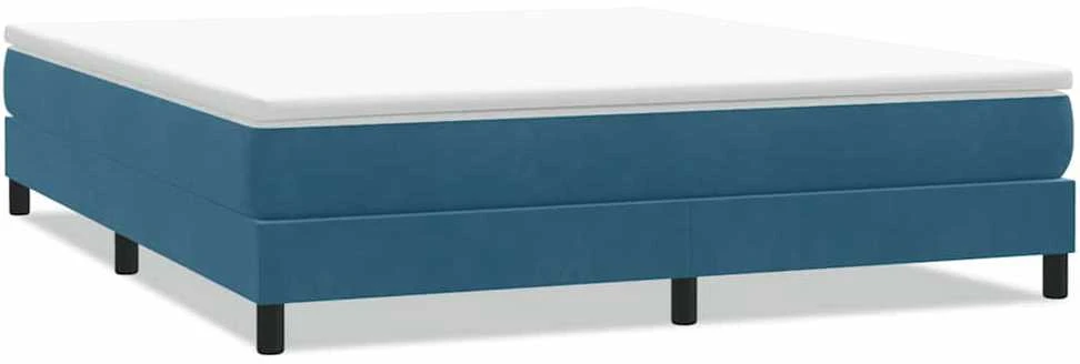 Box Spring Lova be čiužinio Tamsiai mėlyna 180x220 cm aksomas