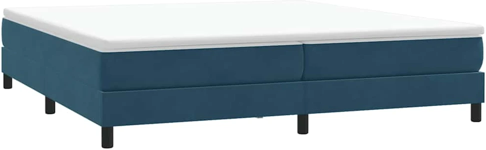 Box Spring Lova be čiužinio Tamsiai mėlyna 200x210 cm aksomas