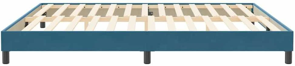 Box Spring Lova be čiužinio Tamsiai mėlyna 200x210 cm aksomas