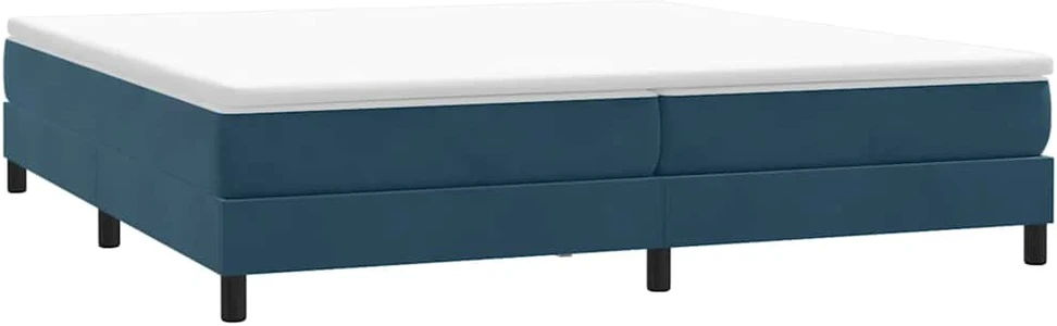 Box Spring Lova be čiužinio Tamsiai mėlyna 200x220 cm aksomas