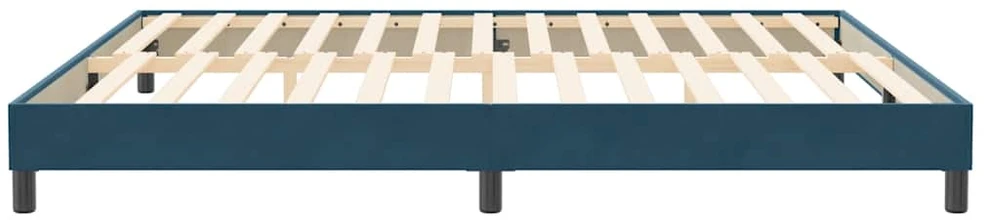 Box Spring Lova be čiužinio Tamsiai mėlyna 200x220 cm aksomas