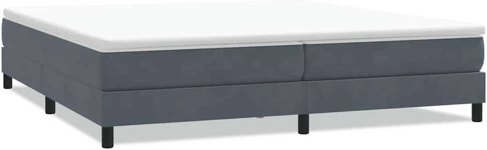 Box Spring Lova be čiužinio Tamsiai pilka 200x210 cm aksomas