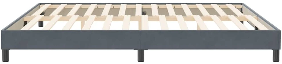 Box Spring Lova be čiužinio Tamsiai pilka 200x220 cm aksomas