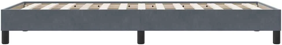 Box Spring Lova be čiužinio Tamsiai pilka 100x210 cm aksomas