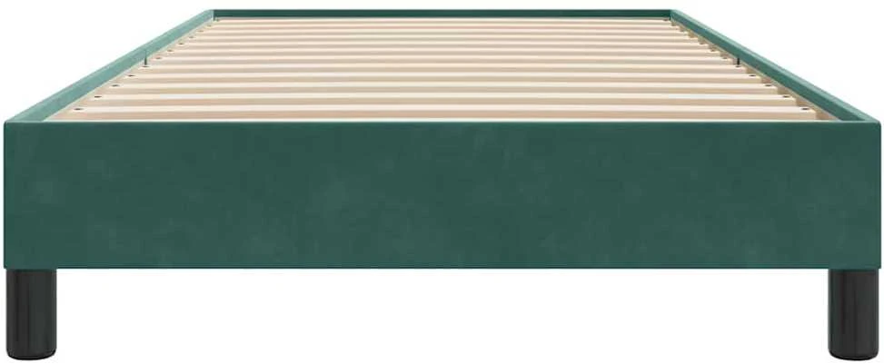 Box Spring Lova be čiužinio Tamsiai žalia 90x210 cm aksomas