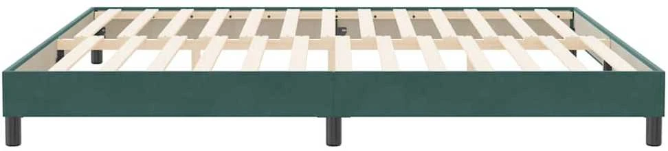 Box Spring Lova be čiužinio Tamsiai žalia 200x210 cm aksomas