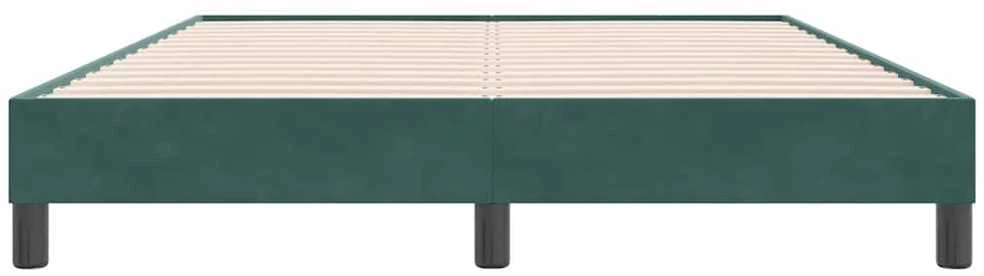 Box Spring Lova be čiužinio Tamsiai žalia 140x220 cm aksomas