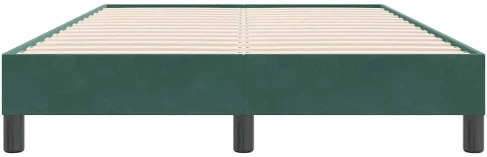 Box Spring Lova be čiužinio Tamsiai žalia 120x220 cm aksomas