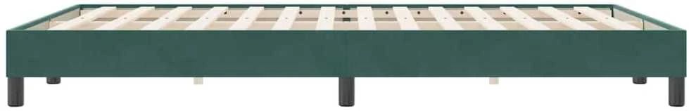 Box Spring Lova be čiužinio Tamsiai žalia 160x220 cm aksomas