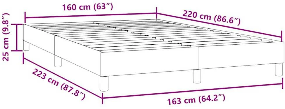 Box Spring Lova be čiužinio Tamsiai žalia 160x220 cm aksomas