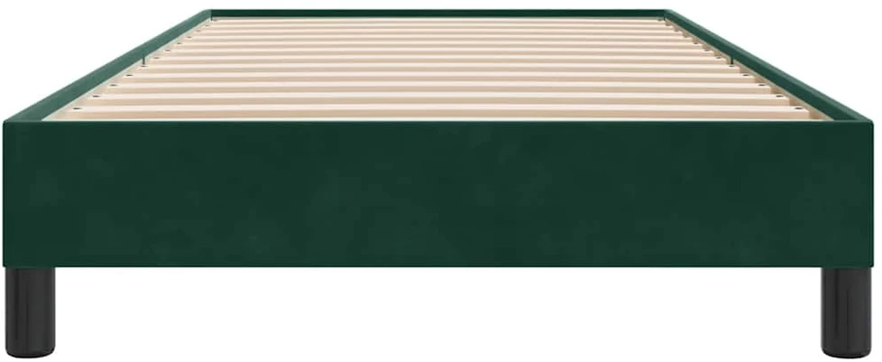 Box Spring Lova be čiužinio Tamsiai žalia 100x210 cm aksomas