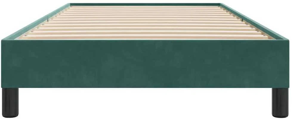 Box Spring Lova be čiužinio Tamsiai žalia 100x210 cm aksomas