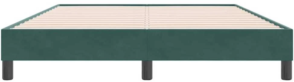 Box Spring Lova be čiužinio Tamsiai žalia 160x220 cm aksomas