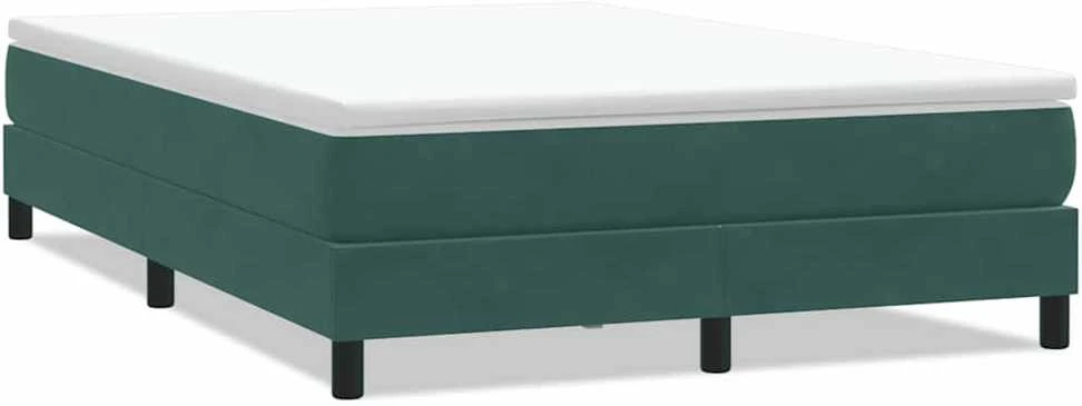 Box Spring Lova be čiužinio Tamsiai žalia 160x220 cm aksomas