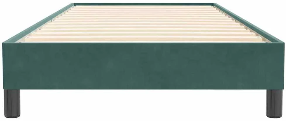 Box Spring Lova be čiužinio Tamsiai žalia 100x220 cm aksomas