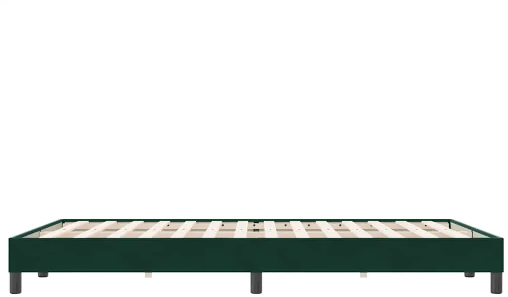 Box Spring Lova be čiužinio Tamsiai žalia 140x220 cm aksomas