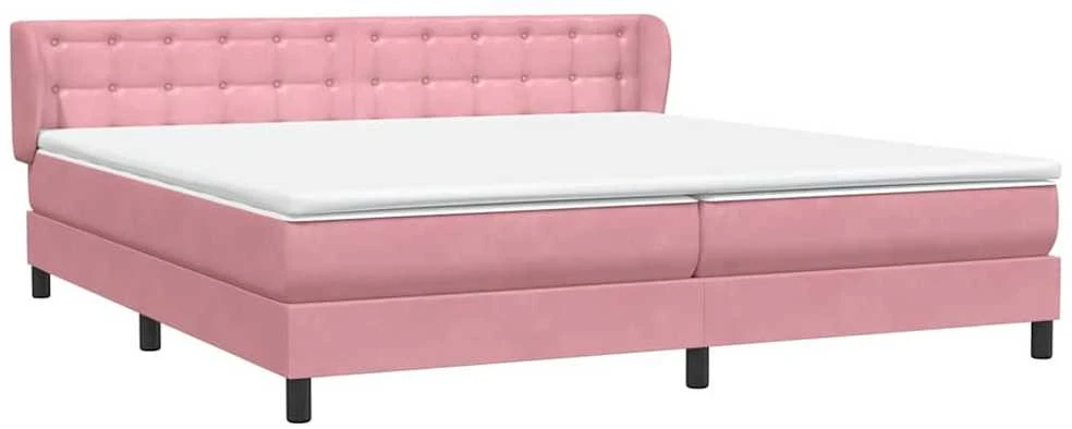 Box Spring Lova su čiužiniais Rožinis 180x210 cm Velvet