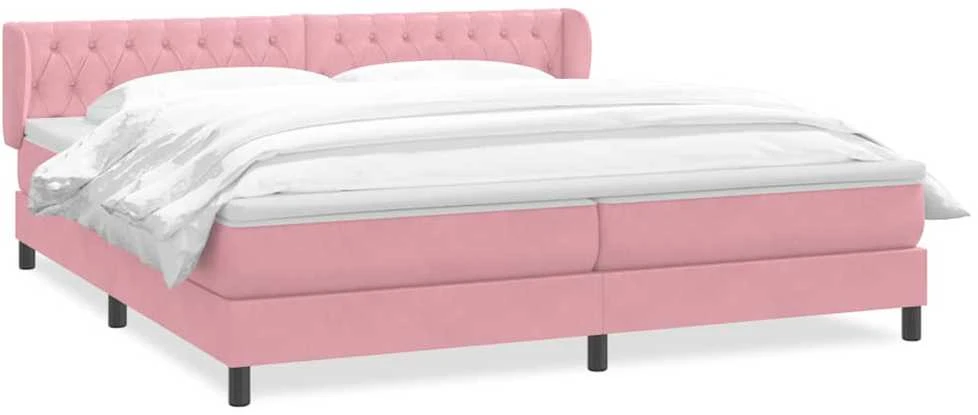 Box Spring Lova su čiužiniais Rožinis 180x210 cm Velvet