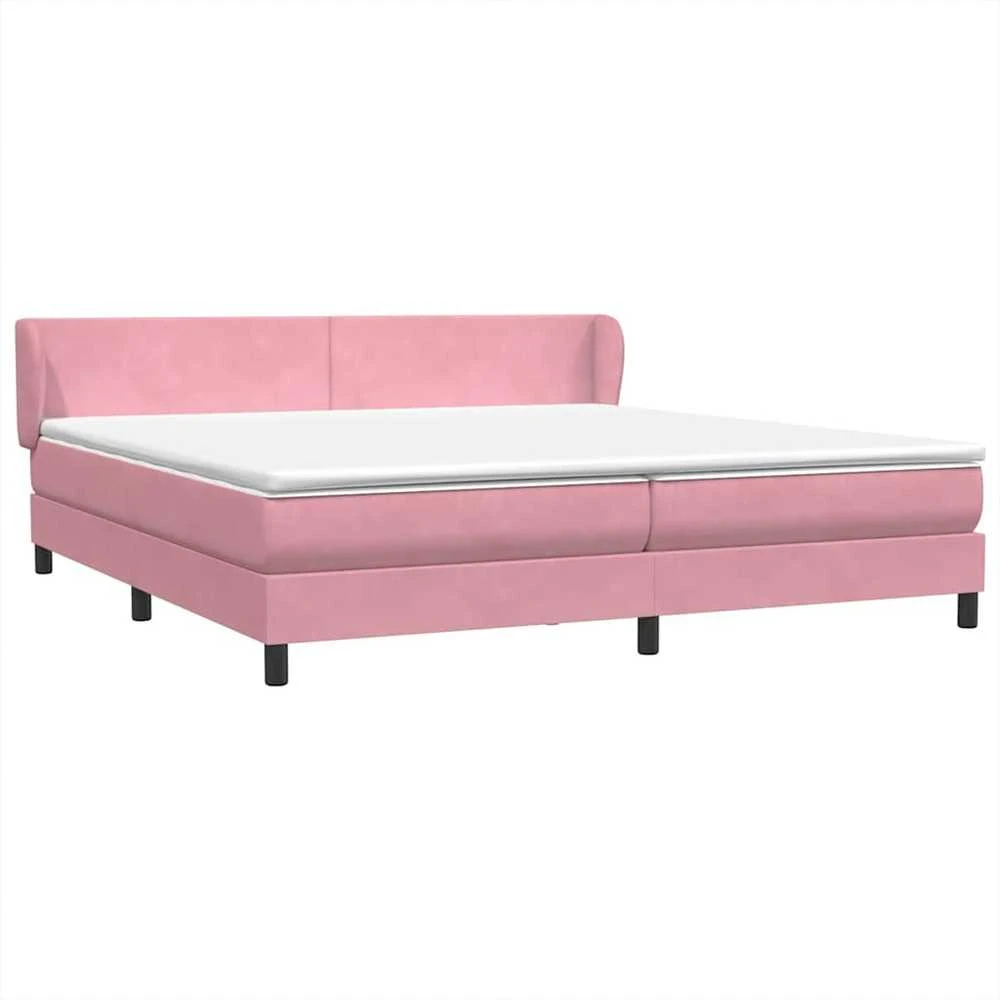 Box Spring Lova su čiužiniais Rožinis 180x210 cm Velvet