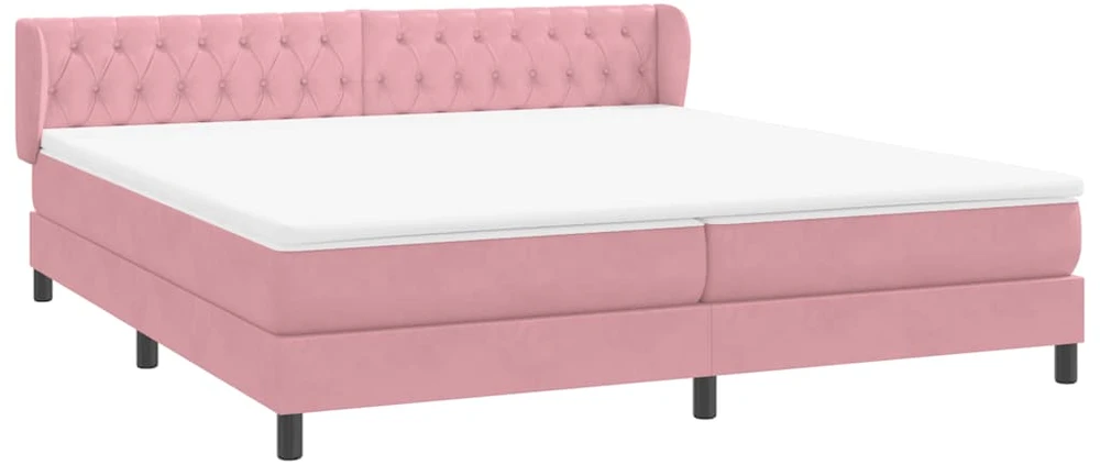 Box Spring Lova su čiužiniais Rožinis 180x210 cm Velvet