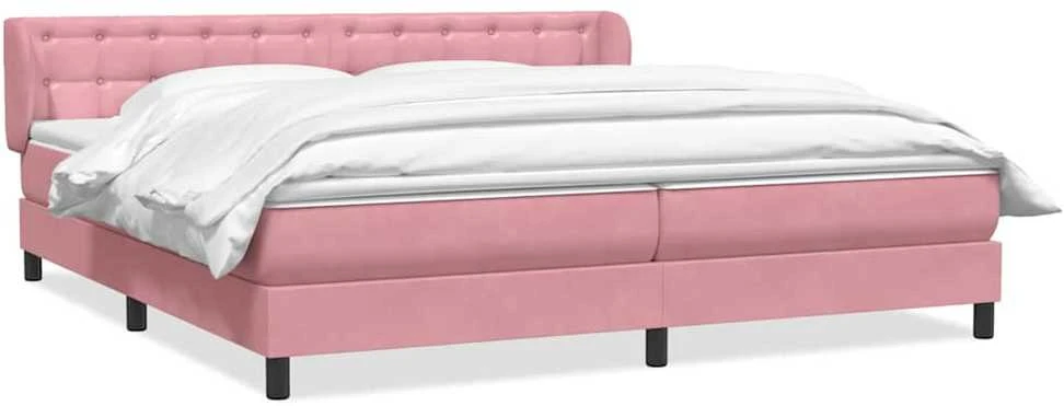 Box Spring Lova su čiužiniais Rožinis 180x210 cm Velvet