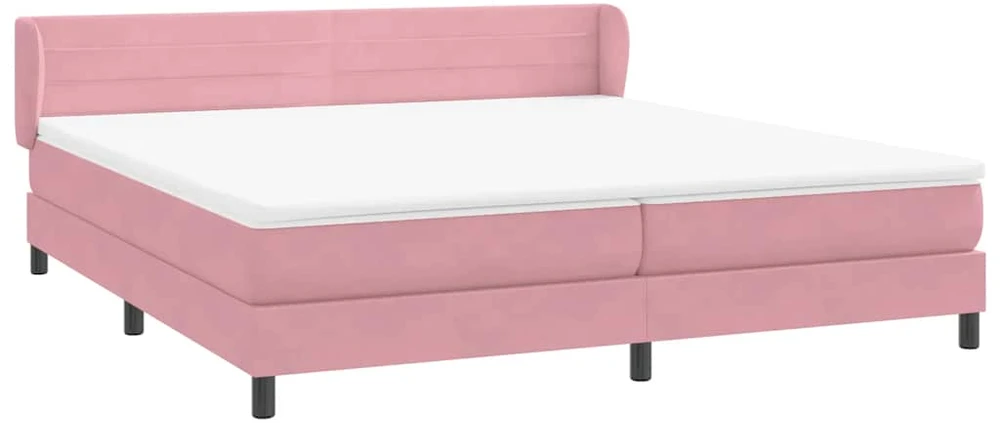 Box Spring Lova su čiužiniais Rožinis 180x210 cm Velvet