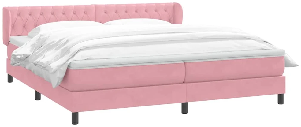 Box Spring Lova su čiužiniais Rožinis 180x210 cm Velvet