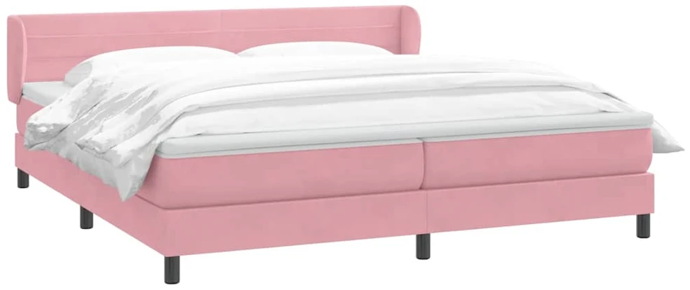 Box Spring Lova su čiužiniais Rožinis 180x210 cm Velvet