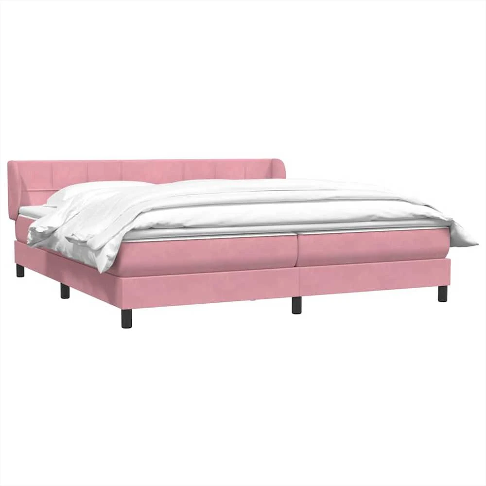 Box Spring Lova su čiužiniais Rožinis 180x210 cm Velvet