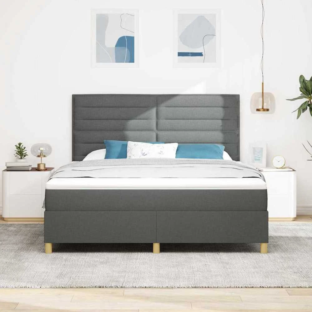 LED Čiužinio Lova Tamsiai pilka 180 x 200 cm audinys