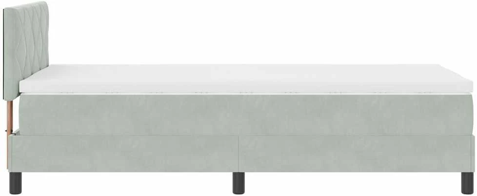 Kiemas lova su galvūgalio Šviesiai pilka 100 x 200 cm Aksomas