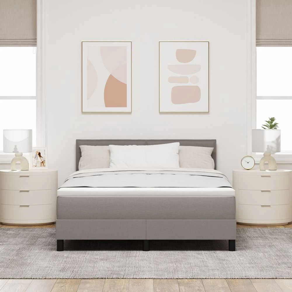 Kiemas lova su galvūgalio Taupe 140 x 200 cm audinys