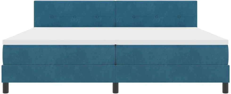 Kiemas lova su galvūgalio Tamsiai mėlyna 200 x 200 cm Aksomas