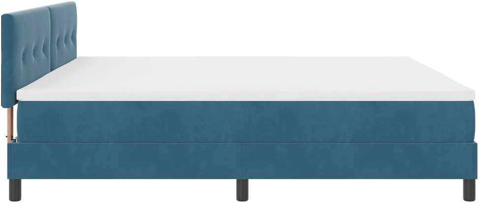 Kiemas lova su galvūgalio Tamsiai mėlyna 200 x 200 cm Aksomas