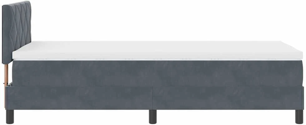 Kiemas lova su galvūgalio Tamsiai pilka 100 x 200 cm Aksomas
