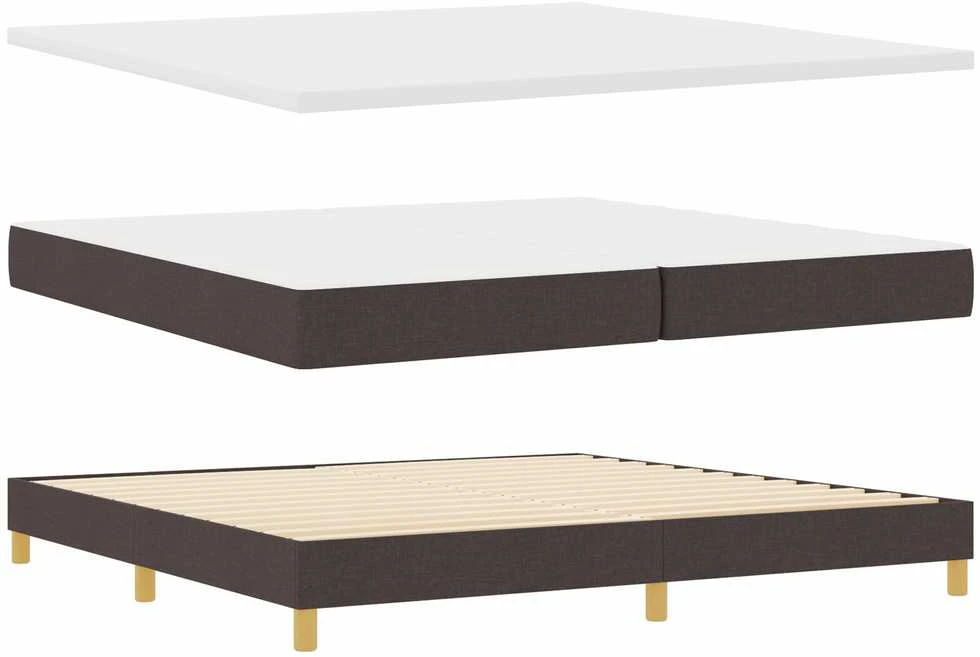 Kiemas lova su pagalve Tamsiai rudas 200 x 200 cm audinys