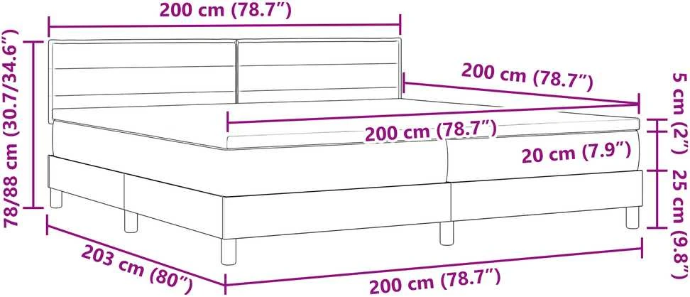 Kiemas lova su pagalve Tamsiai rudas 200 x 200 cm audinys