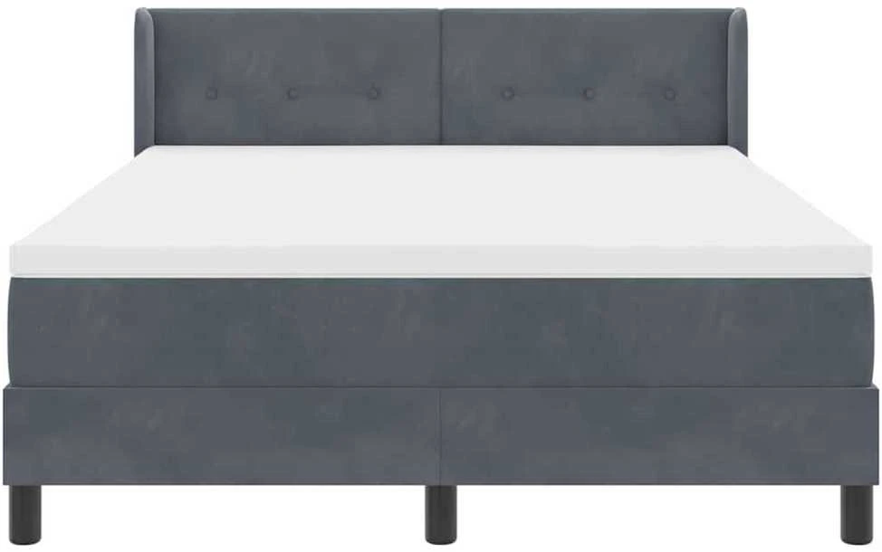 Kiemas lova su galvūgalio Tamsiai pilka 200 x 140 cm Aksomas