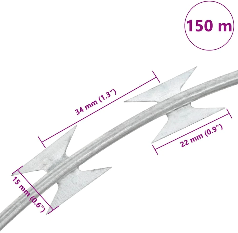 BTO-22 Pjaunanti viela Concertina, galvanizuotas plienas, 150m