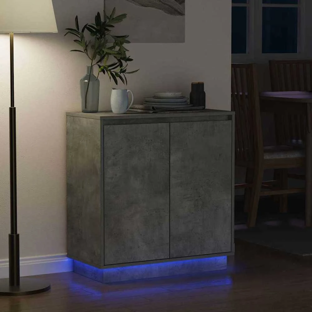 LED Bufetas Betono pilka 71 x 34,5 x 75 cm Apdirbta mediena