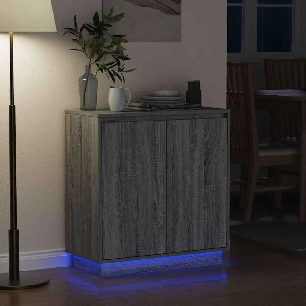 LED Bufetas Pilka sonoma ąžuolo 71 x 34,5 x 75 cm
