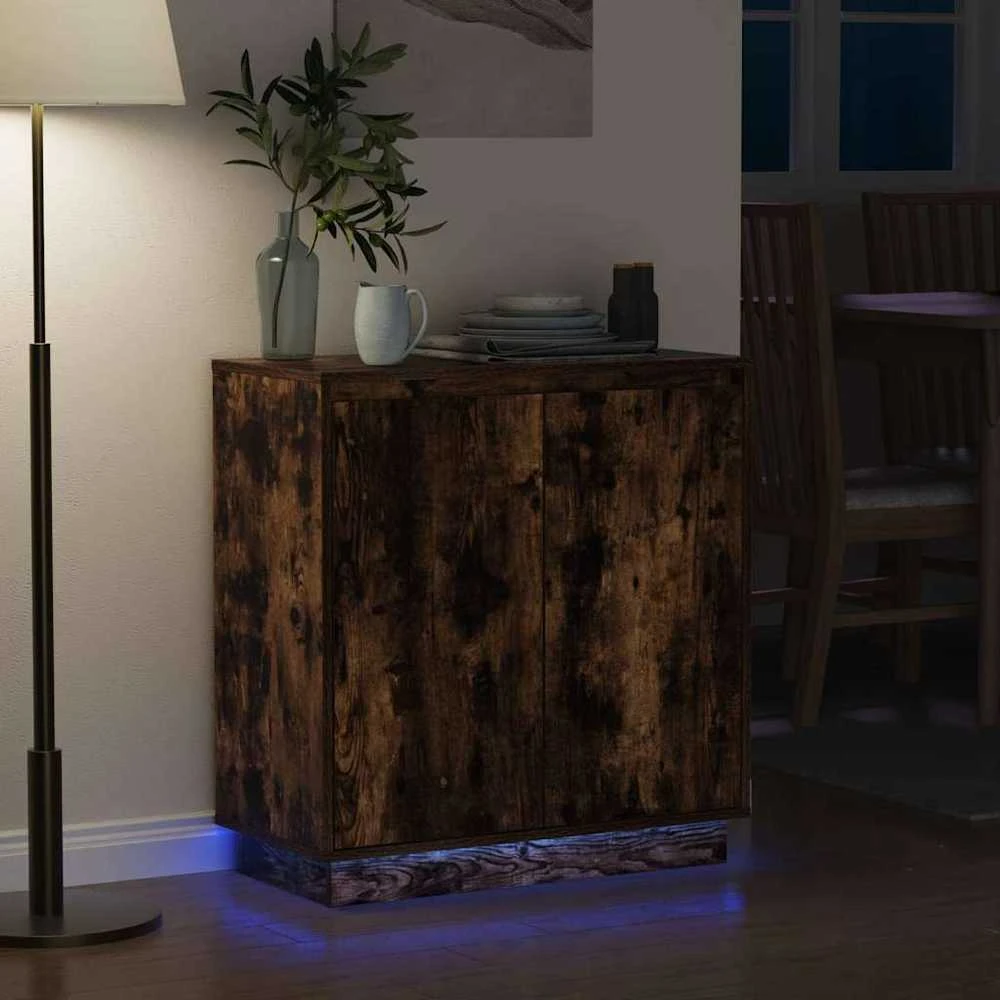 LED Bufetas Dūminio ąžuolo 71 x 34,5 x 75 cm Apdirbta mediena