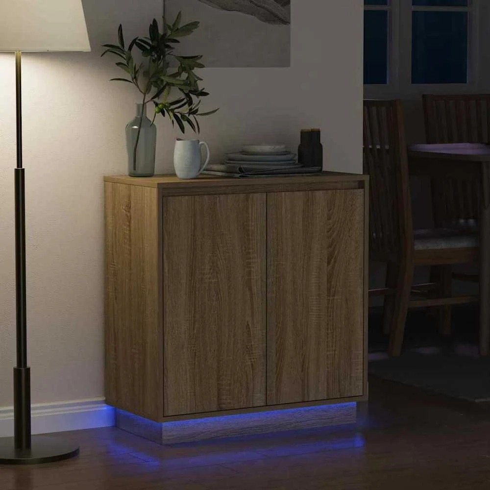LED Bufetas Sonoma ąžuolas 71 x 34,5 x 75 cm Apdirbta mediena